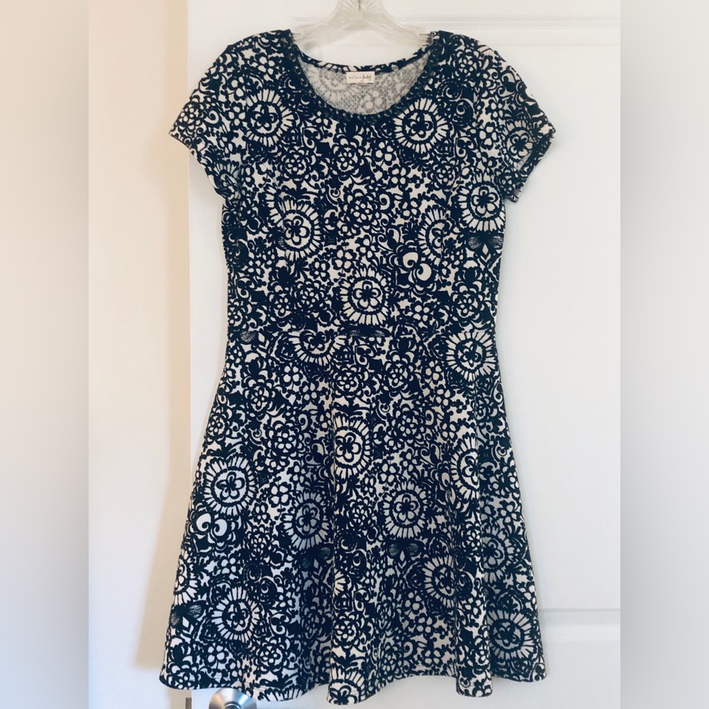 Maison Jules Floral Black and White Dress